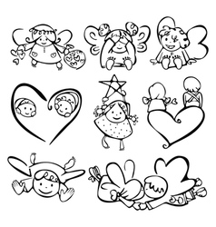 Cute angels for your design vector image