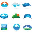 Nature logos 01 mountain theme vector image