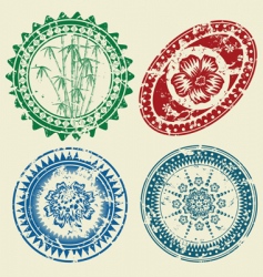Postcard stamp set vector image
