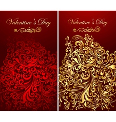 Holiday banners with gold patterns vector image