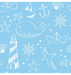 Nautical doodles vector image