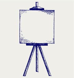 Easel with empty canvas vector image