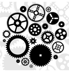 Gears black set vector image