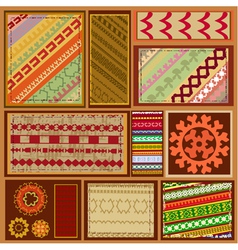 Siberian ethnic patterns vector image