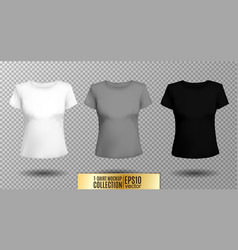 T-shirt template set for men and women realistic T-shirt template set for men and women realistic vector image