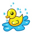 Cartoon rubber duck vector image