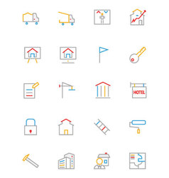 Real Estate Colored Line Icons 3 Real Estate Colored Line Icons 3 vector image