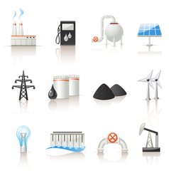 Power industry icon set vector image