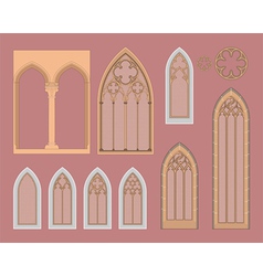 Gothic windows vector image