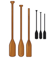 Wooden paddle - sport oars vector image