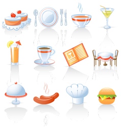 Restaurant icons vector image