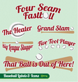 Baseball Bat and Ball Labels and Icons with Slogan vector image