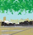 City and nature vector image