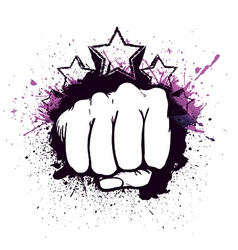 Fist with stars vector image