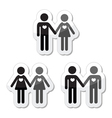 Hetero gay and lesbian love couples labels set vector image