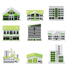 Building icons vector image