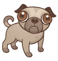 Pug puppy cartoon vector image