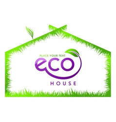 Eco green grass house isolated vector image