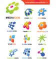 Abstract icons and logos vector image