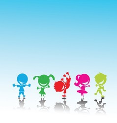 Stylized colorful kids vector image