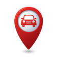 Map pointer with car icon vector image