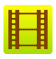 Reel of film sign brown icon at green Reel of film sign brown icon at green vector image