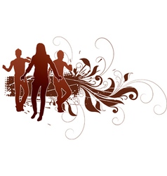 Active people in grunge design vector image