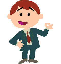 boy dressed like a businessman doing ok sign vector image