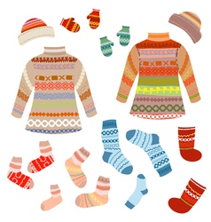 Knitted clothing Knitted clothing vector image