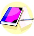 Book and pen vector image