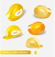 Yellow helmet set isolated object vector image