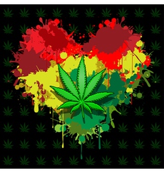 Love marijuana vector image