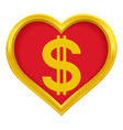 Dollar heart vector image