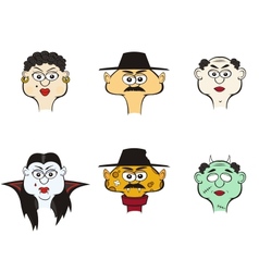 Comic characters people and monsters vector image