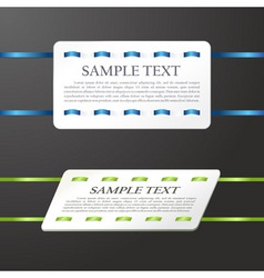 Glossy banner the stitched colour ribbon vector ca vector image