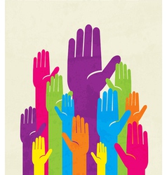 Colorful up hand concept of democracy vector image