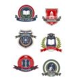 College university school and academy signs vector image