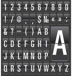 Set of letters on a mechanical timetable vector image