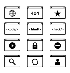 Different web browser icons set with rounded vector image