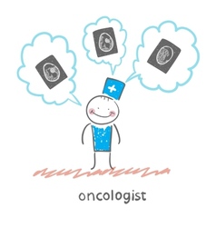 Oncologist thinks of the x-ray images vector image