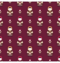 Russian doll matreshka seamless pattern vector image