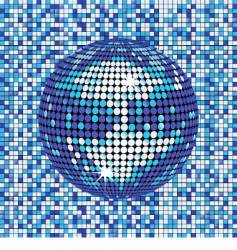 Blue abstract disco ball background vector image