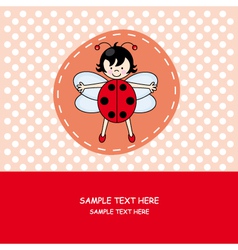 Girl with ladybug costume vector image
