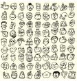 Doodle cartoon face caricature vector image
