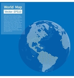 Dotted World Map Background Earth Globe vector image