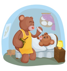Sick teddy bear vector image