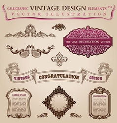 Calligraphic elements vintage Calligraphic elements vintage vector image