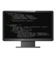 monitor with program code on screen vector image