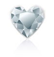 Shiny heart diamond with reflection vector image