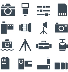 Set icons photo accessories vector image